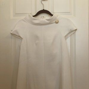 Ivory/ Cream Dress with pearl broach